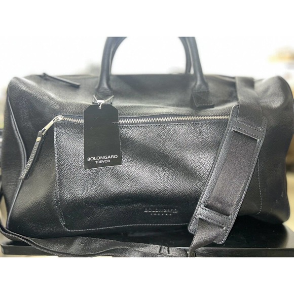 NWT- BOLONGARO TREVOR Malcom leather travel Weekend bag & bookbag (2 Pieces) - Picture 1 of 12